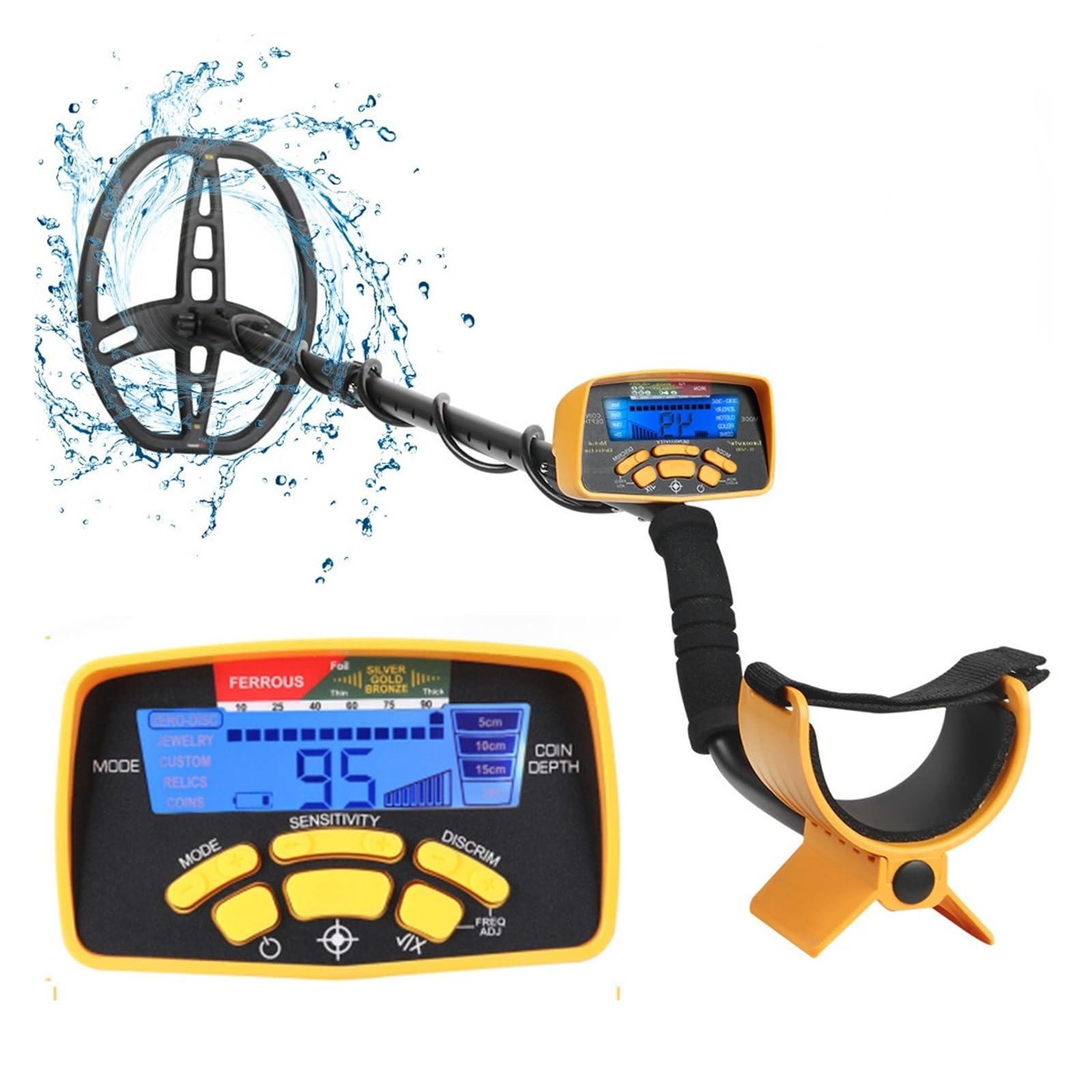 Metal Detector, Underground Metal Detector MD-6450 Gold Digger Treasure Hunter with Digital Display Light