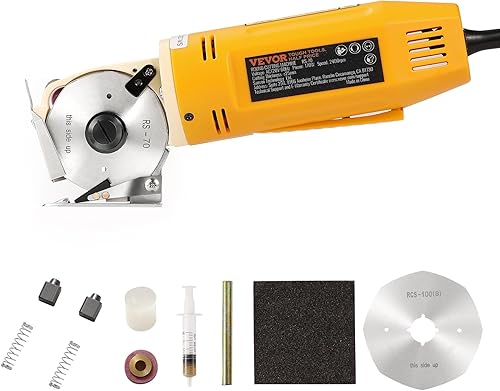 Miniatura 9 de VEVOR Cortador de tela, máquina de corte rotativa eléctrica de tela de 170 W, grosor de corte de 1 pulgada, cuchillo octogonal, con hoja de repuesto