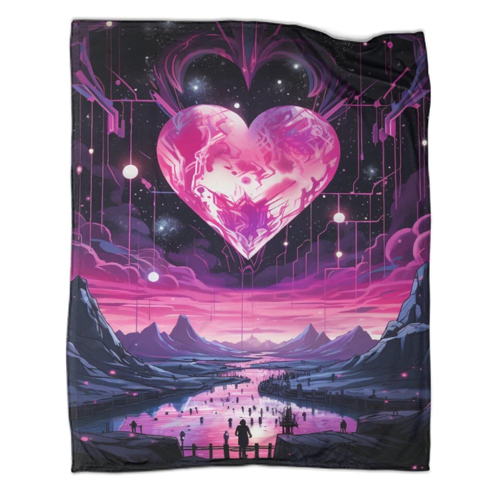 Couverture chaude voyage coucher du soleil plaid moelleux salon adulte