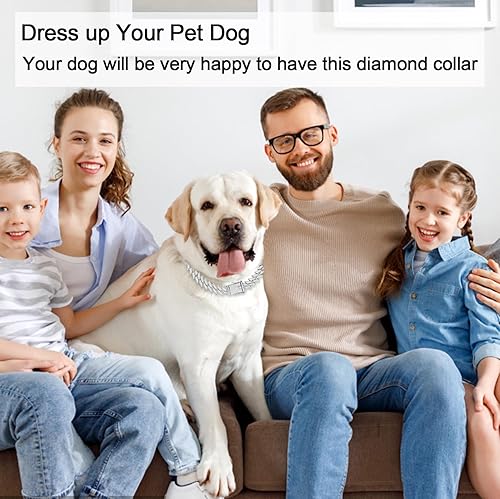 Miniatura 3 de Collar cubano de diamantes para entrenamiento de perros con hebilla segura, accesorios de collar de cristal para mascotas, para perros pequeños,