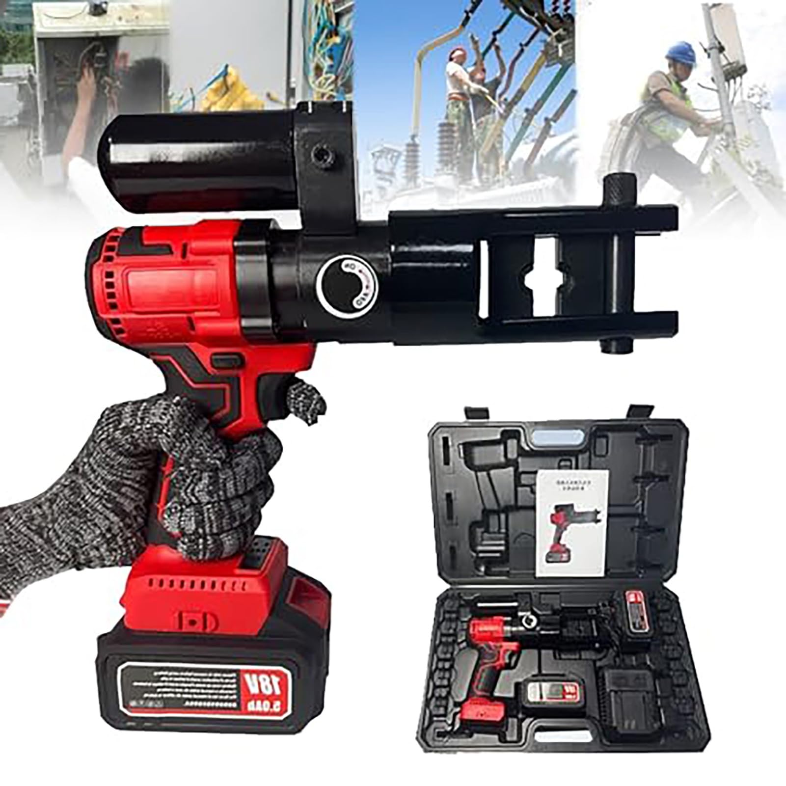 Outil de sertissage hydraulique électrique rapide avec batterie lithium-ion intégrée