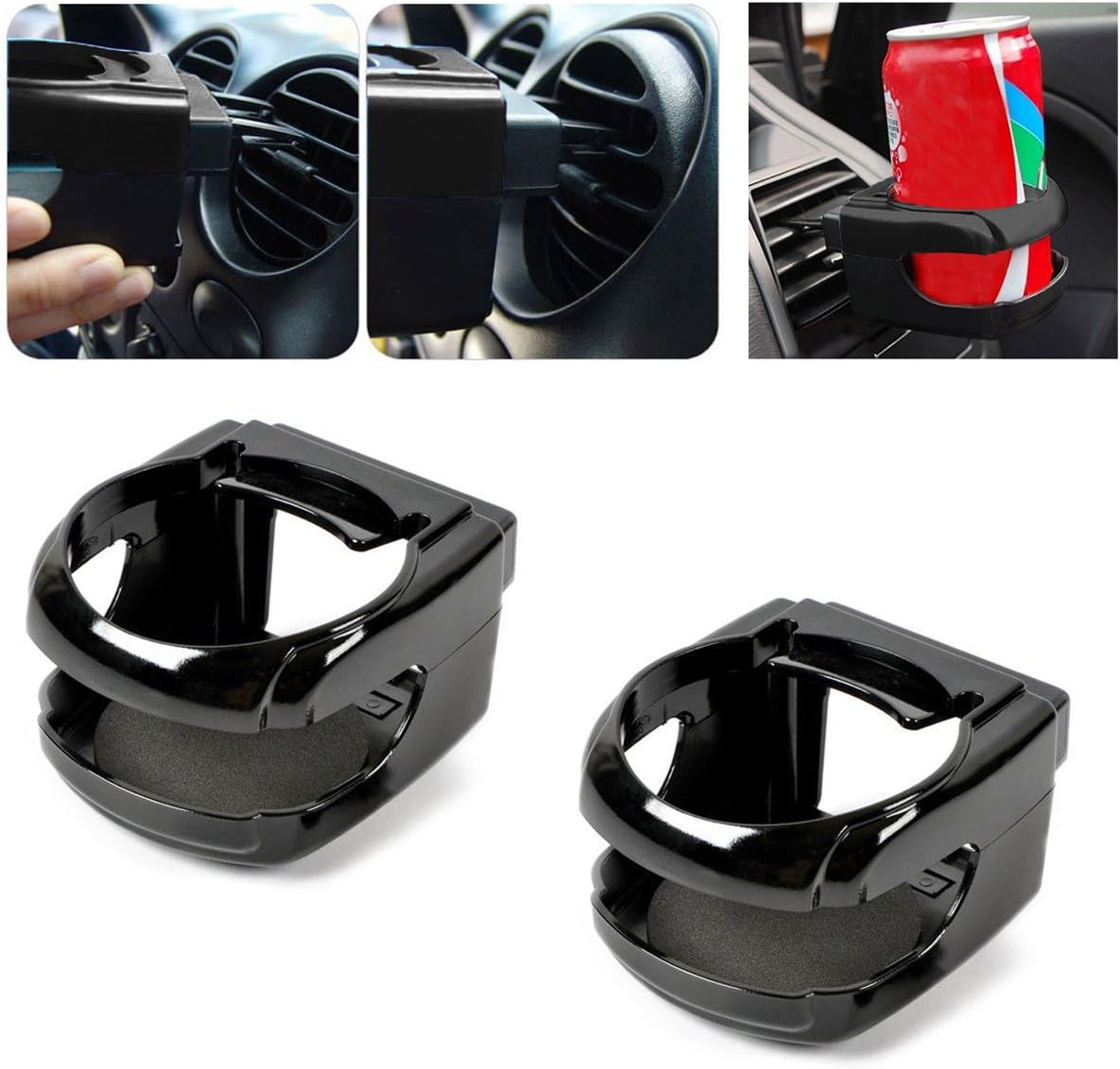 Porta Bicchieri Per Auto Da Ventilazione | 2 Pezzi Regolabili | Con Posacenere | Universale Per Lattine E Tazze - Foto 5