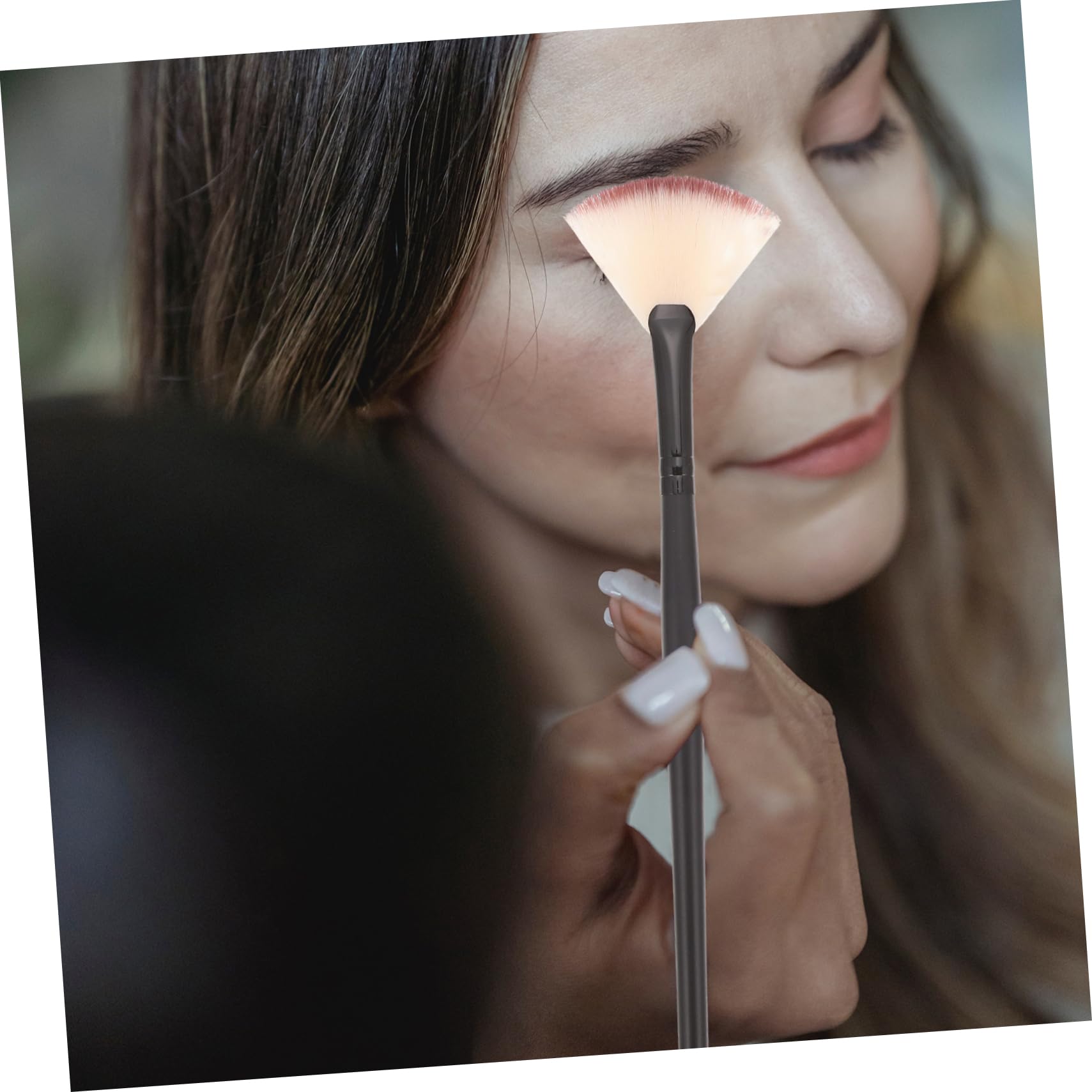 36pezzi Pennelli Per Viso Forma Di Ventaglio Pennelli Cosmetici Per Per Gel e Facile Da Pulire Design Compatto Pratico Per Make up e Illumina Pelli