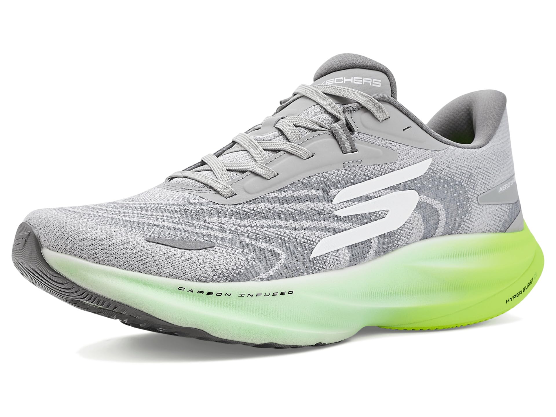Skechers Men's Aero Spark Sneaker, Gray/Lime, 12 UK