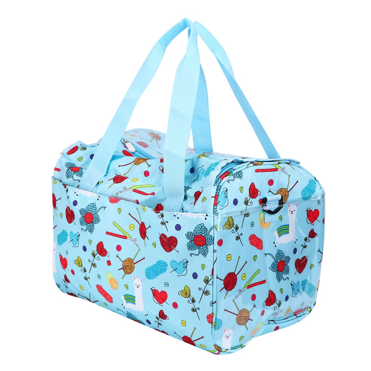 NUOBESTY Wolltasche Aus Oxford Reißverschluss Fächer Für Stricknadeln Häkelnadeln Und Garne Strapazierfähig Und Kratzfest