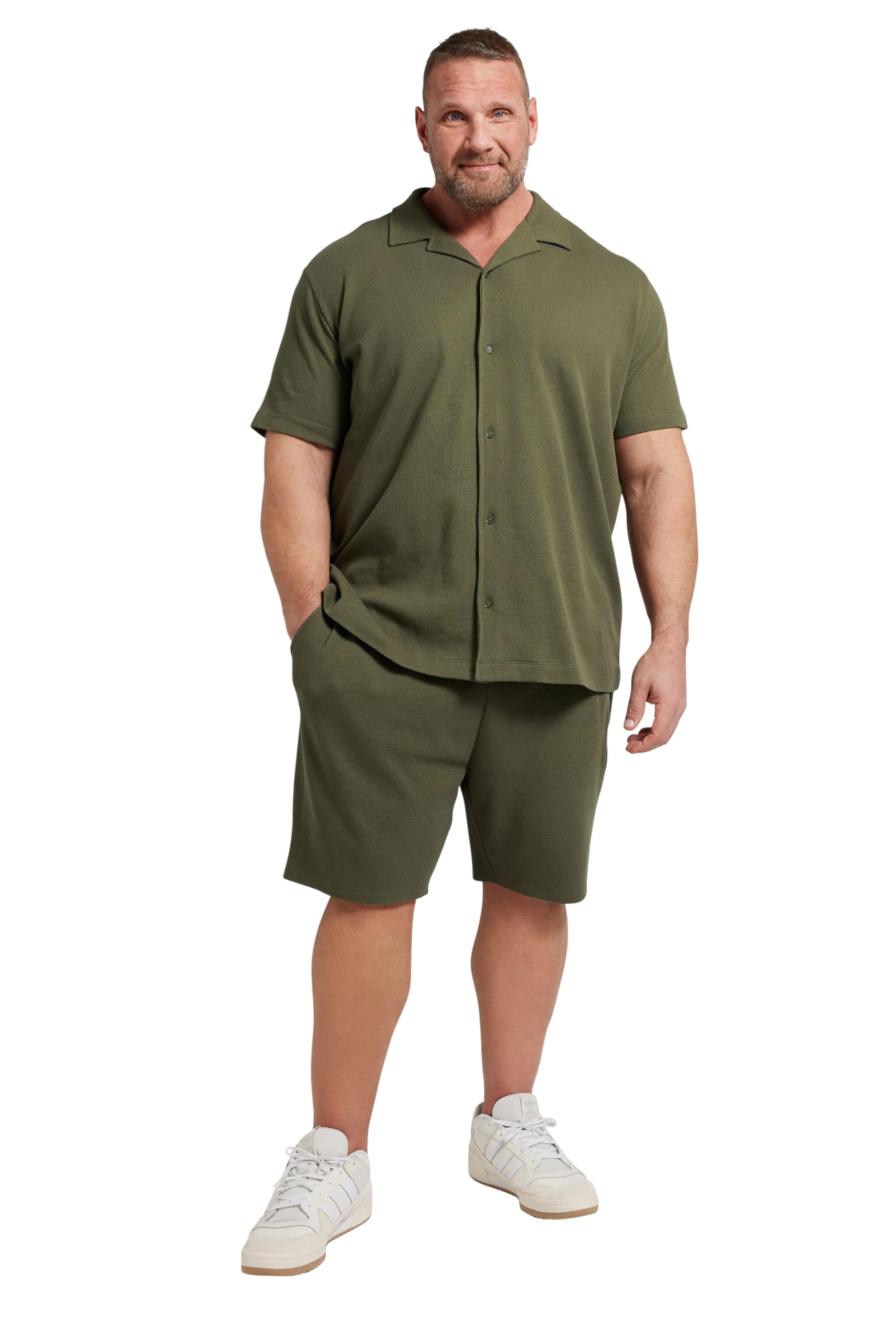 BadRhino Big & Tall Green Textured Jersey Shorts - Men's - Plus Size Curve