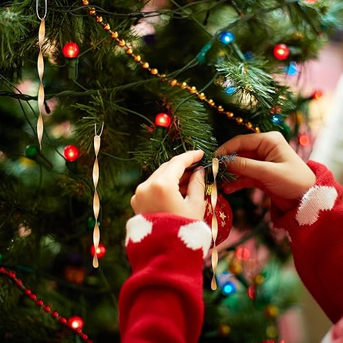Miniatura 3 de AMS Adornos para árbol de Navidad, juego de 24 piezas de adornos de carámbanos retorcidos de aluminio para árbol de Navidad, fiesta de Año Nuevo