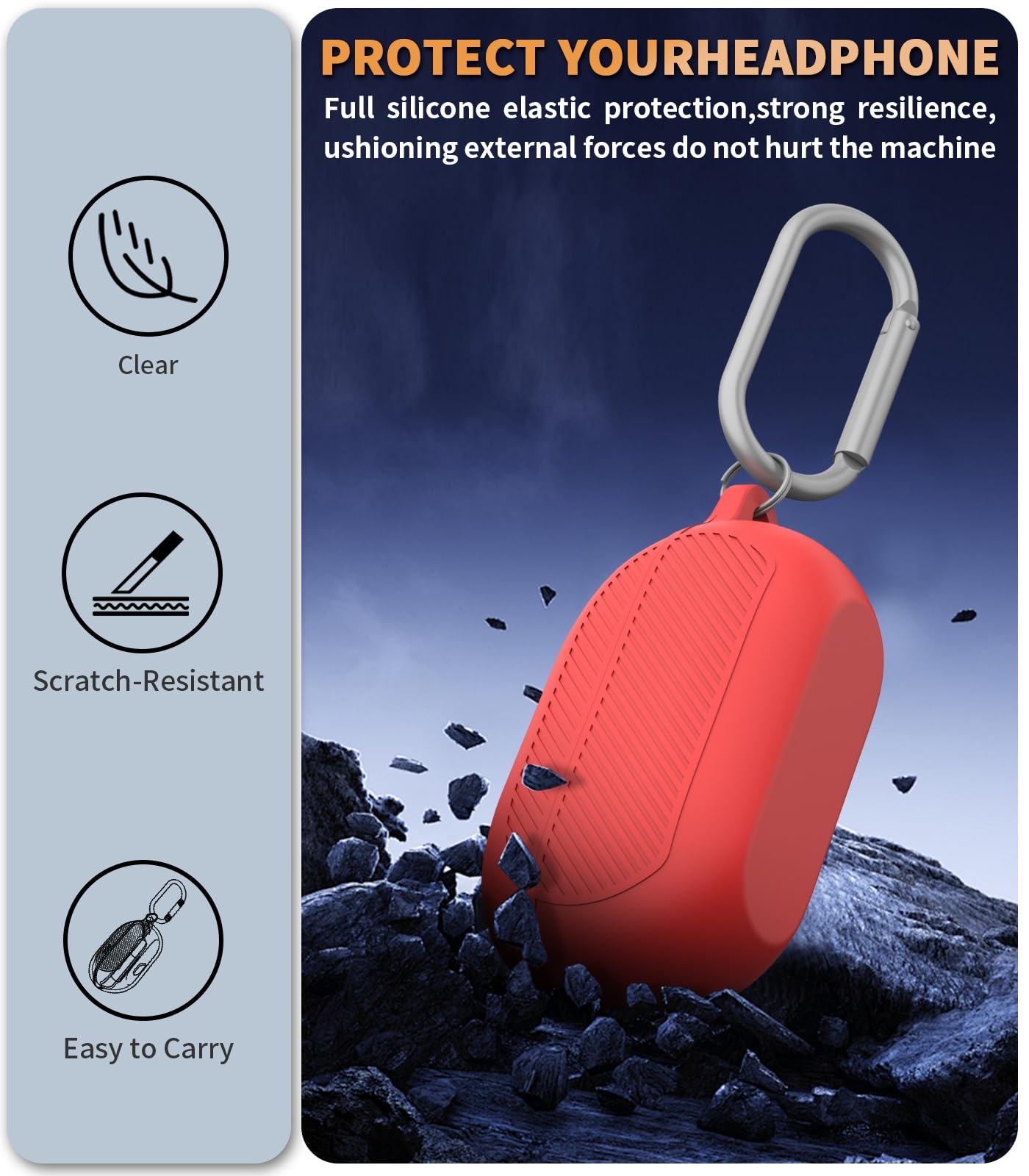 Funda para Beats Solo Buds (2024) con kit de limpiador, funda protectora de silicona suave a prueba de golpes compatible con Beats Solo Buds, funda de carga inalámbrica para auriculares con