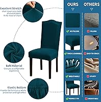 Vista 145 de Juego de 6 fundas elásticas para sillas de comedor, extraíbles y lavables, para sillas de comedor, hotel, ceremonia