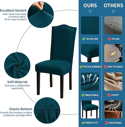 Miniatura 145 de Juego de 6 fundas elásticas para sillas de comedor, extraíbles y lavables, para sillas de comedor, hotel, ceremonia