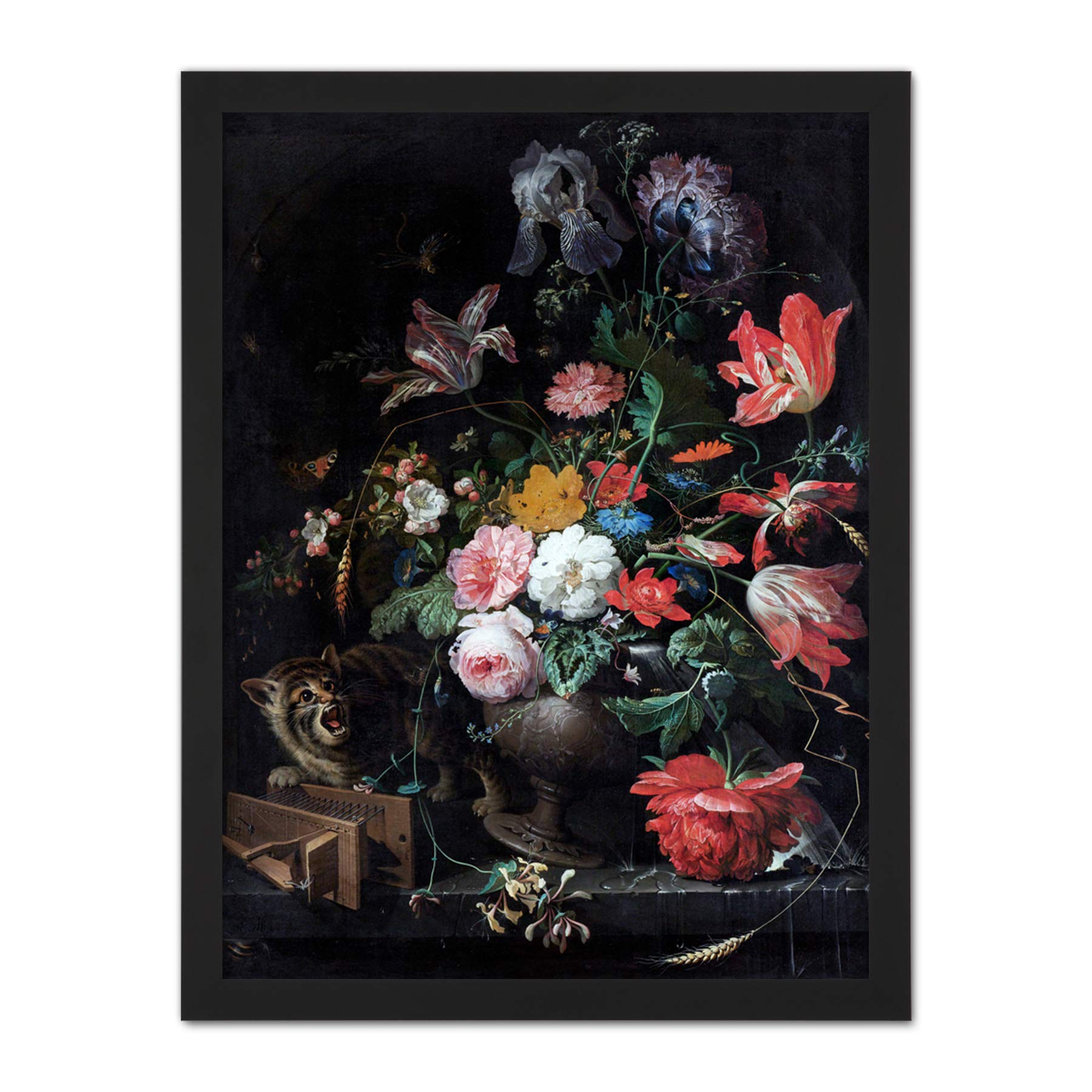 Artery8 Mignon The Overturned Bouquet Painting Artwork Framed Wall Art Print 18X24 Inch
