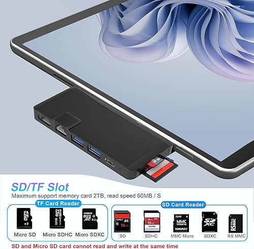 Miniatura 7 de Surface Pro 11 10 9 - Estación de acoplamiento con adaptador HDMI 4K, USB 3.1 Thunderbolt 4 (video+40 Gbps+carga de 100 W), LAN Ethernet de 100 M,