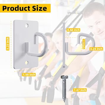 Wall Anchors for Resistance Bands, Wall Mount Resistance Bands Anchors System, Workout Bands Anchor for Exercise Bands, Space-Saving Home Gym Hooks for Free Exercise -3 Pcs