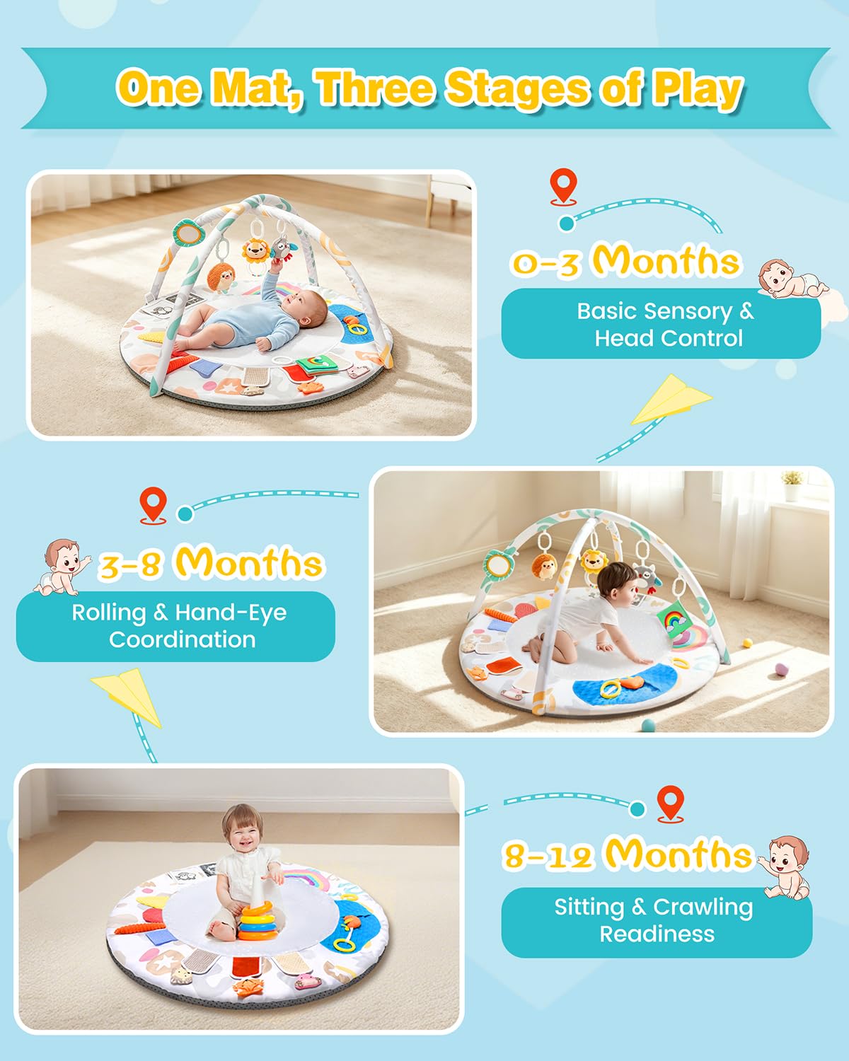 Baby-Spielmatte & große runde Spielmatte