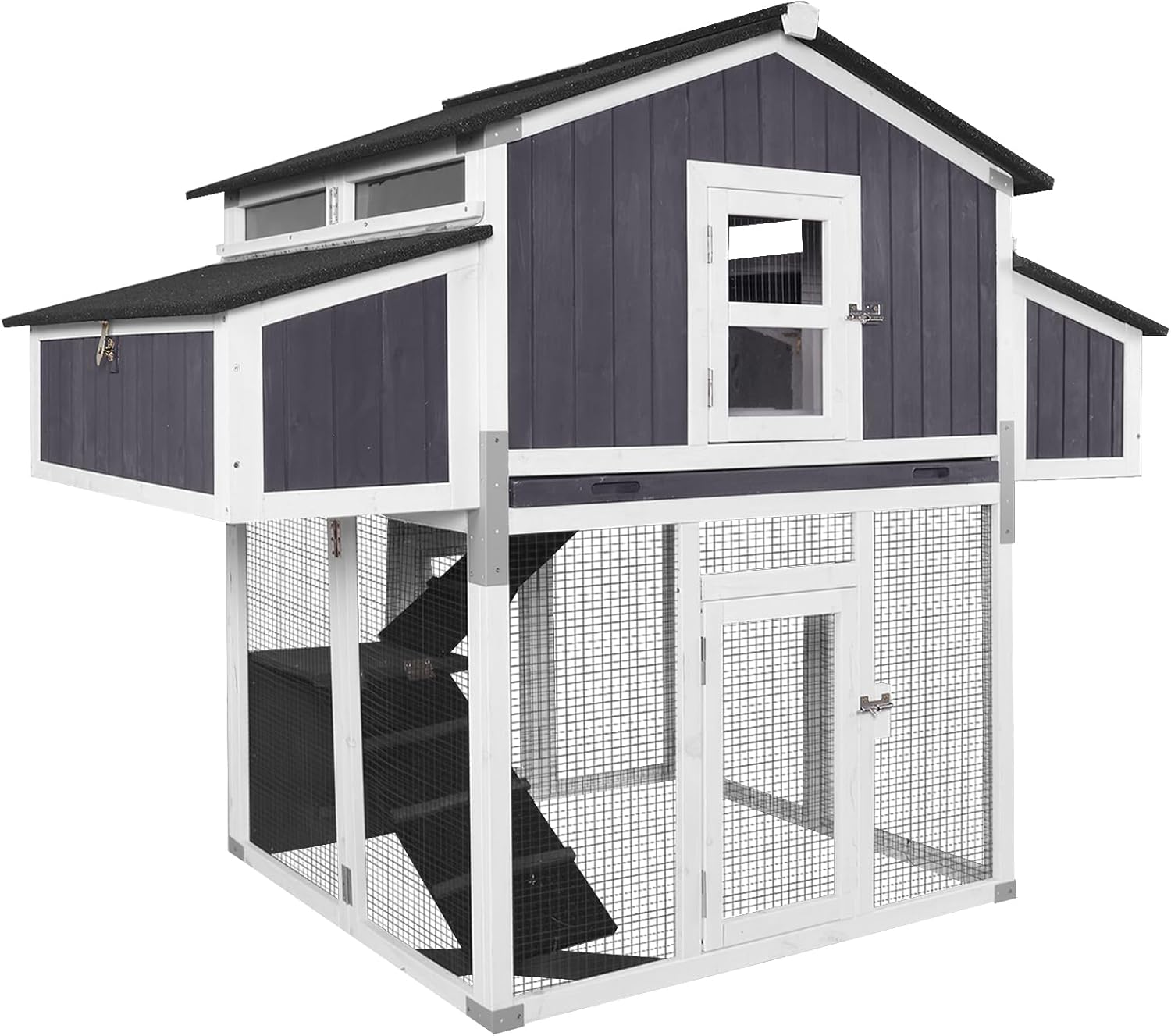 GUTINNEEN Chicken Coop Large Hen House for 8-10 Chickens Wooden Poultry Cage with Run and Nesting Box 115in