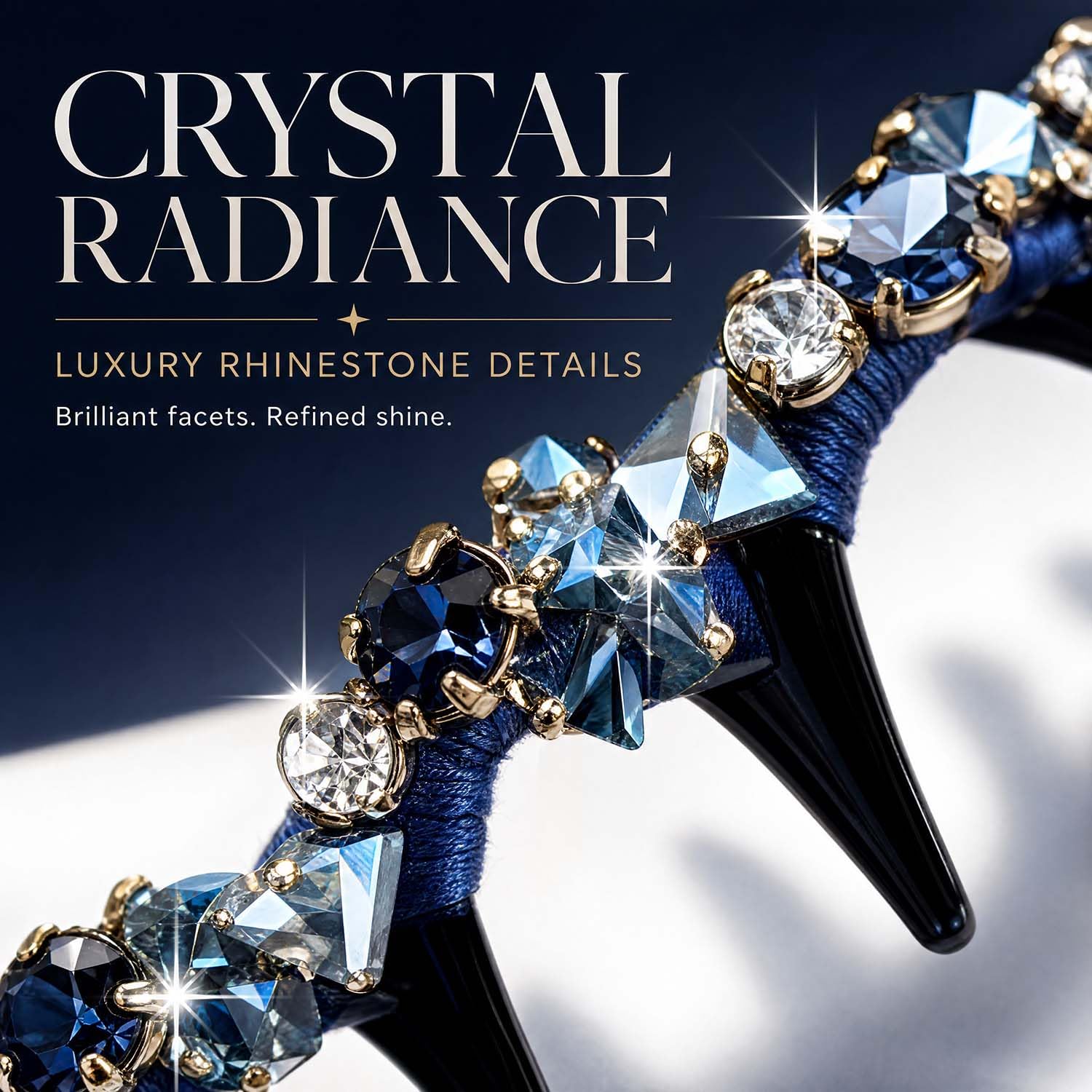Diademas brillantes con diamantes de imitación para mujer, antideslizantes, accesorios para el cabello (azul, talla única)