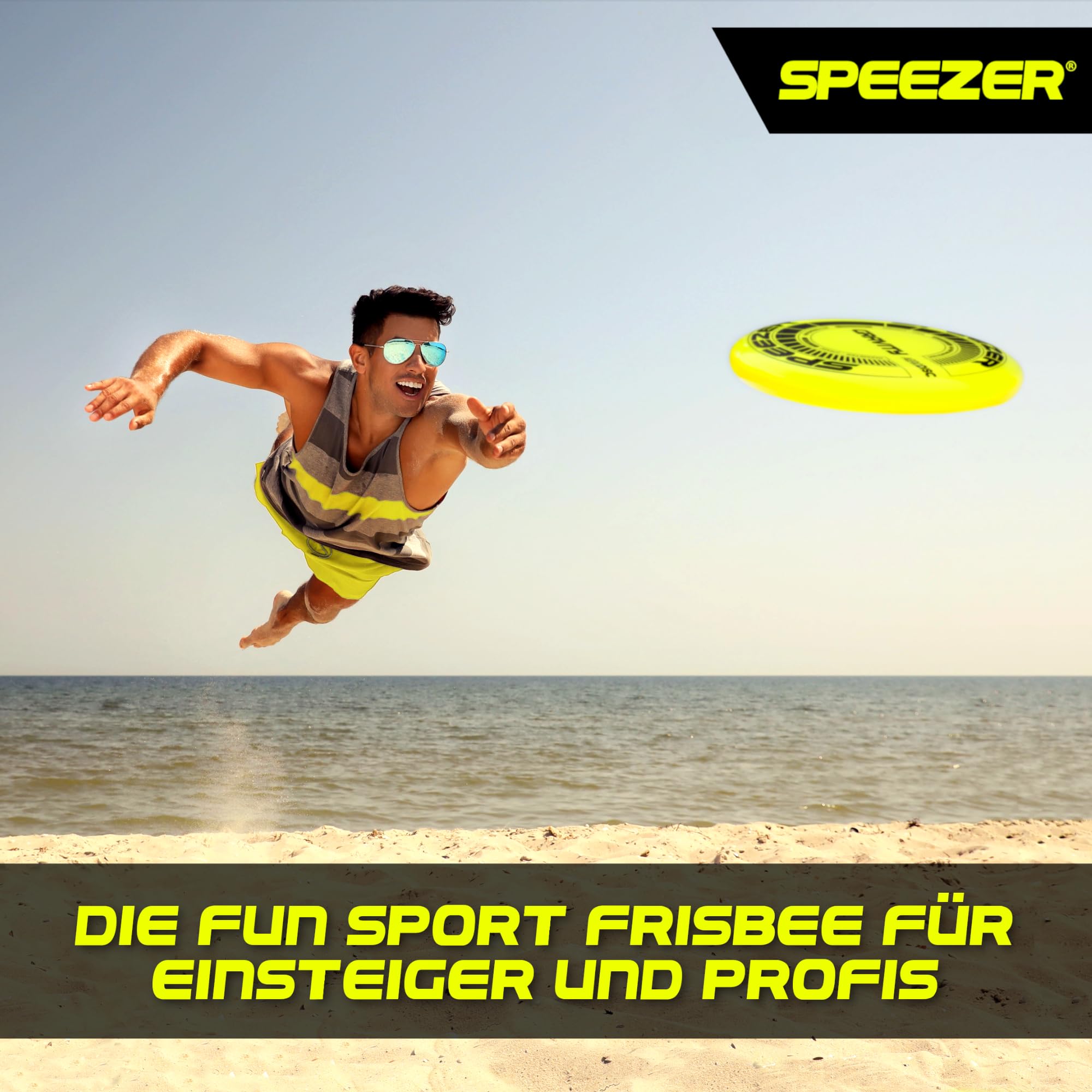 SPEEZER Frisbee Gravity 175 g – El disco de lanzamiento profesional amarillo neón es el juego divertido para deportes al aire libre – Disco de frisbee para niños y adultos – Ultimate Flying Disc - 3