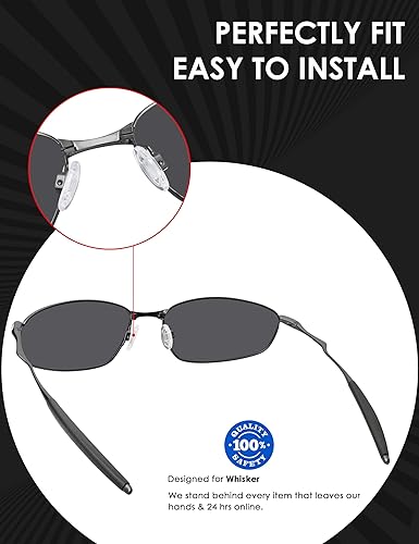 Miniatura 3 de BLAZERBUCK Calcetines de repuesto para gafas de sol Oakley WhiskerJulietA Wire, Negro + Negro, 0