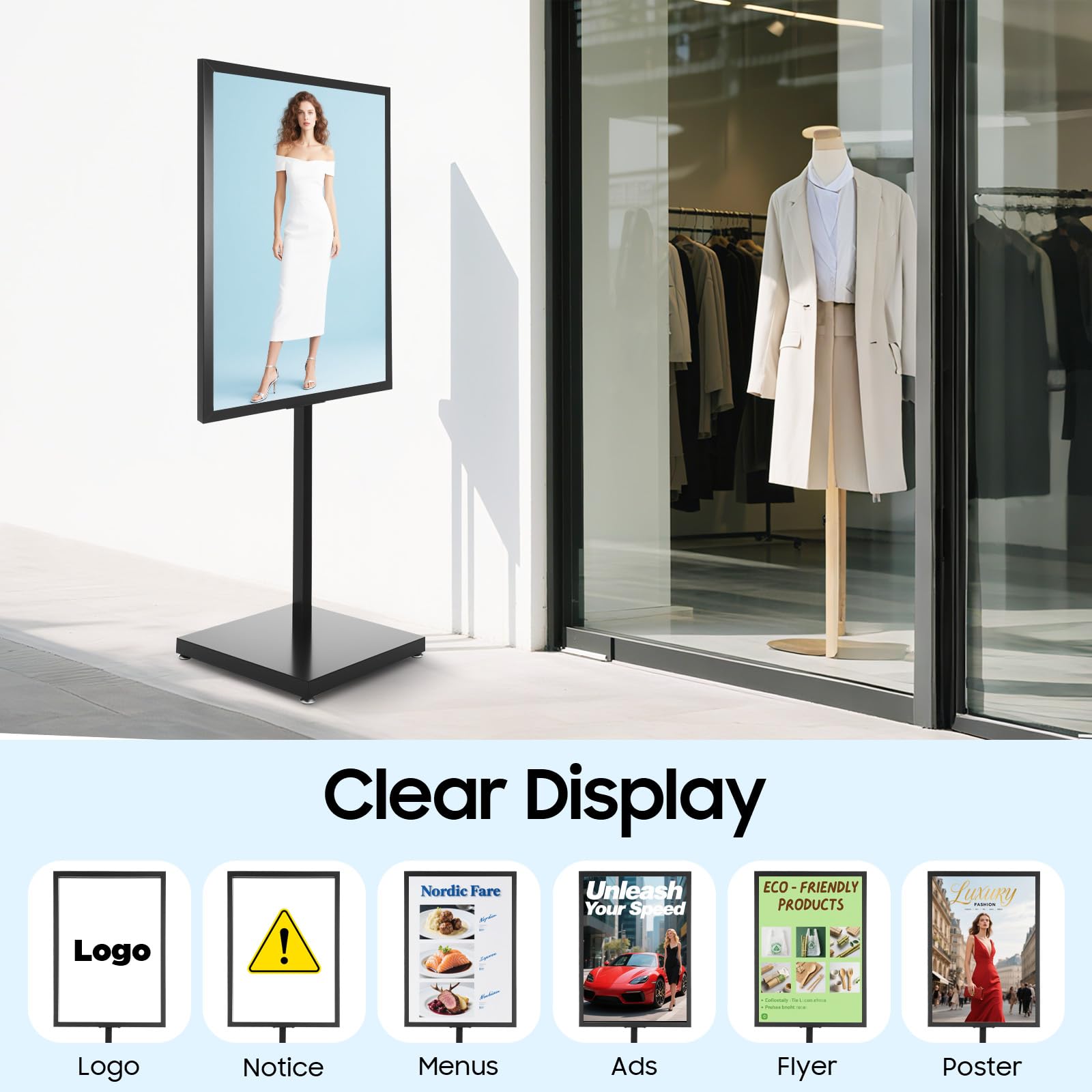 DisplayLager, stojak na plakaty A1, stojak na chodnik, stojak na plakaty, stojak reklamowy, do restauracji, targów, promocji