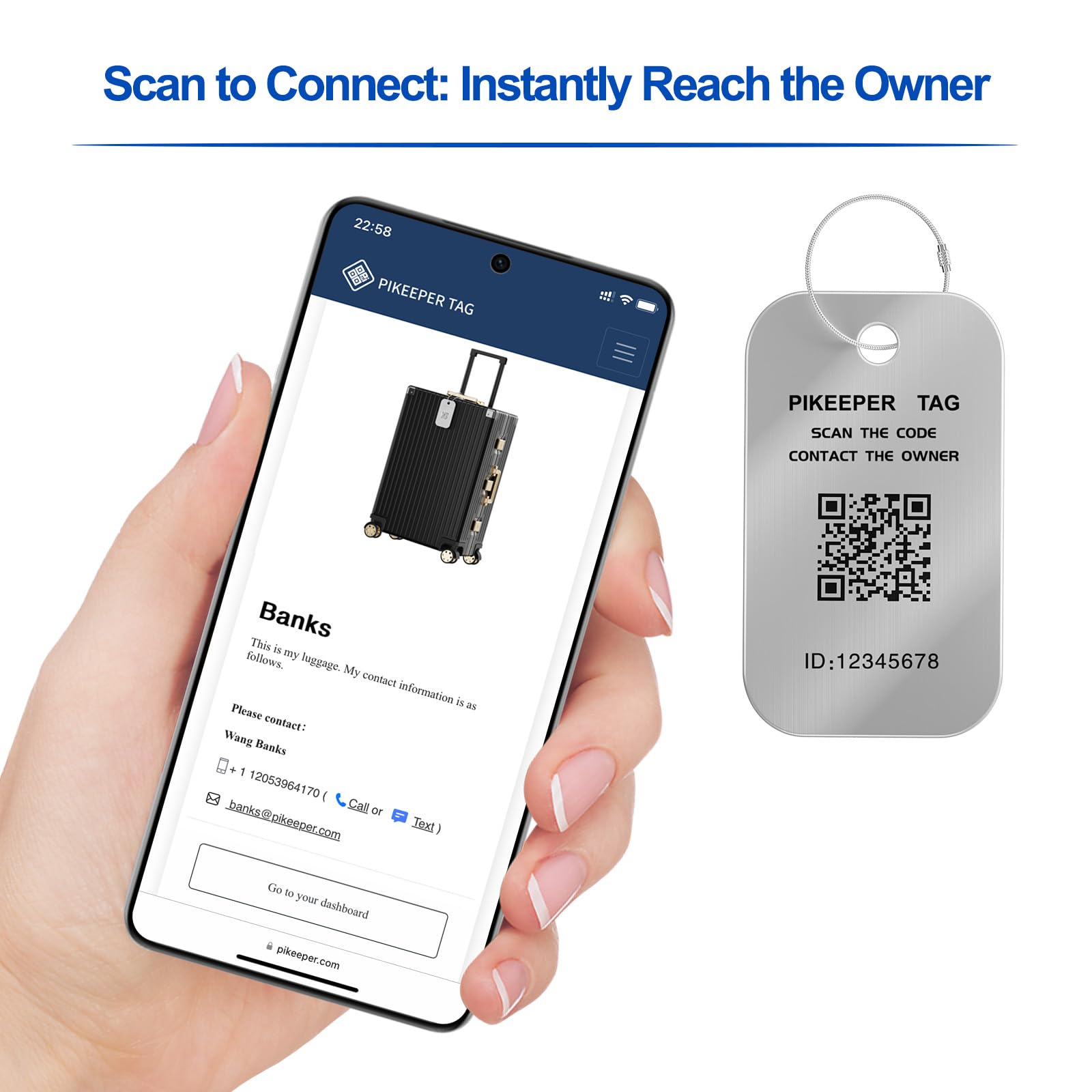 Étiquettes de bagage intelligentes pour valises, code QR récupère les informations sur les étiquettes de valise auto-modifiables, étanches, faciles à identifier, étiquettes de bagage