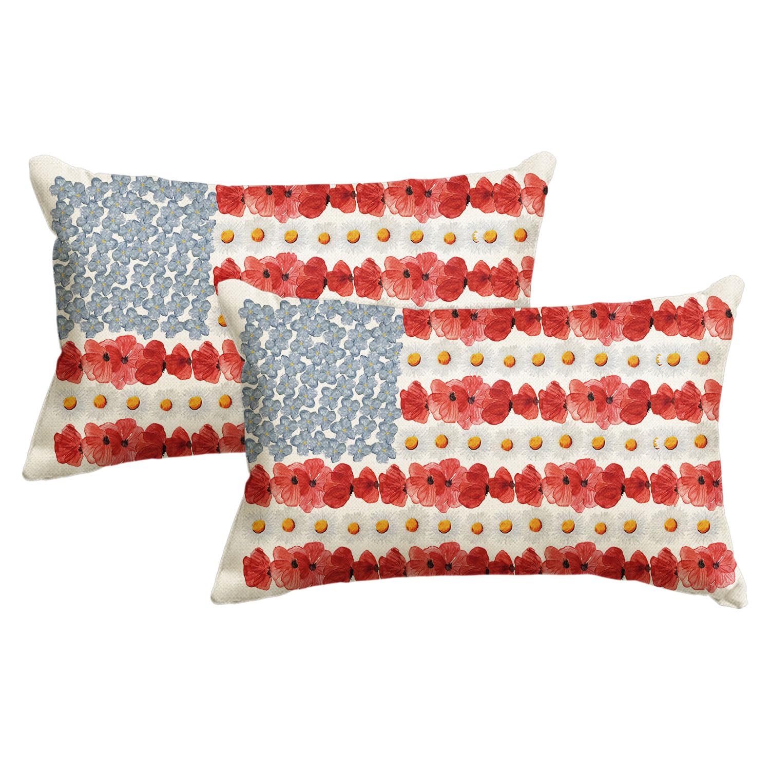 Housse de coussin américain floral 30,5 x 50,8 cm pour textile de salon