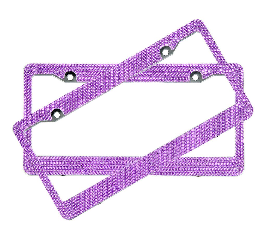 Morado Cristal Rhinestone de la matrícula ABS Marcos de Marco – Juego de 2