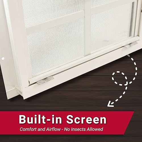 Miniatura 8 de Ventanas de cobertizo de 18 x 23 pulgadas (paquete de 1)  Ventanas corredizas con vidrio templado y pantallas  Montaje empotrado, marcos de aluminio