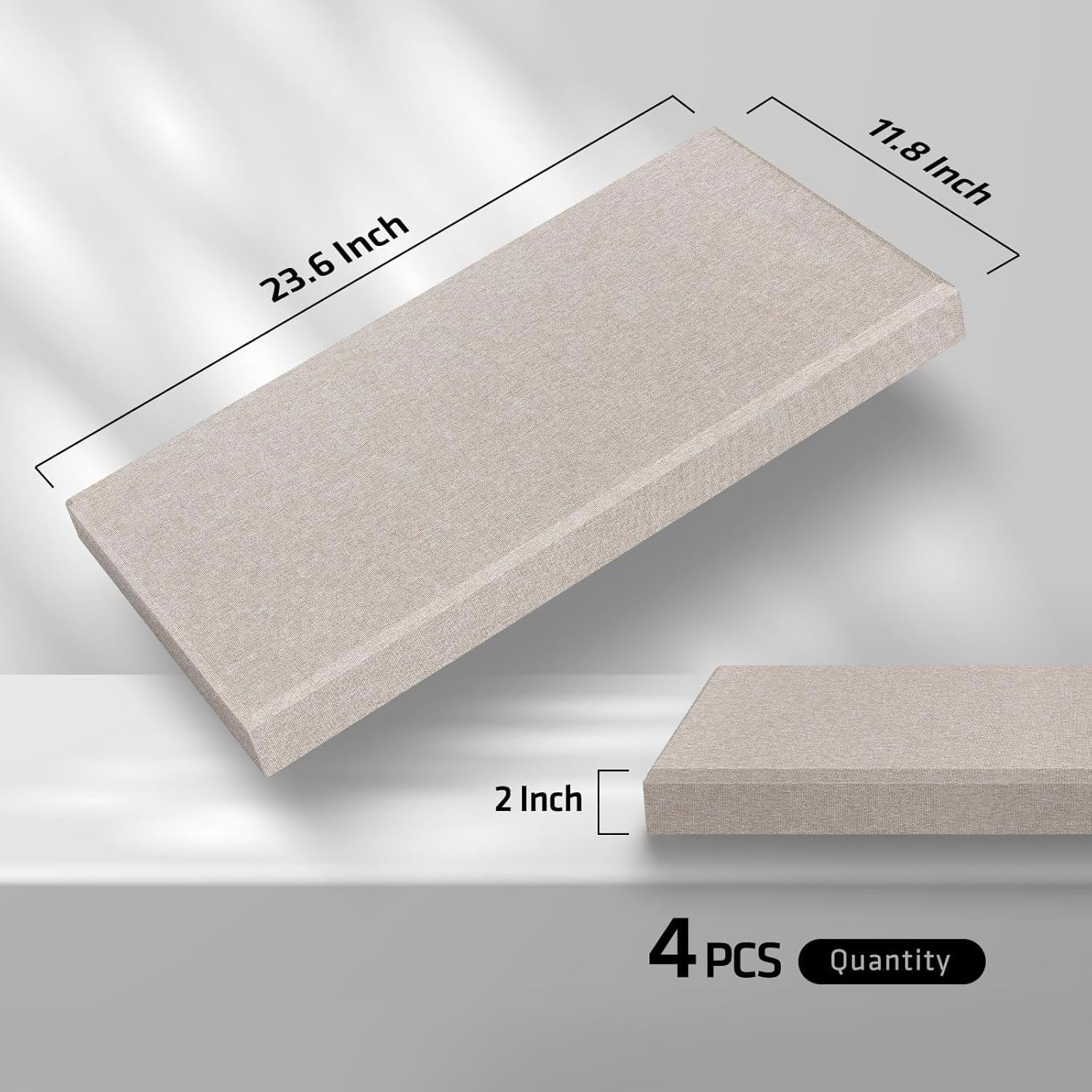 Panele ścienne dźwiękochłonne, panele samoprzylepn Acoustic Wall Panels 4-Pack, 2 Inch Fiberglass, Multicolor, Sound Absorbing for Studio(Camel)