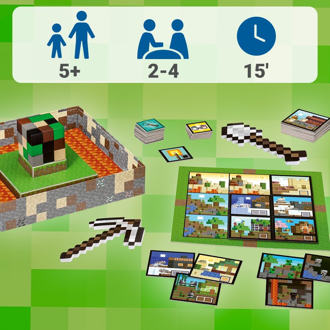 Ravensburger Minecraft Builders & Biomes Junior – Cooperative Kids Game | Fun Farm-Building Adventure with Creepers & Endermen | Develops Skills & Promotes Teamwork | Ages 5+
