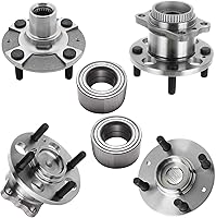 Detroit Axle 6-Pc Wheel Hub Bearings Kit for 2012-2017 Hyundai Accent FWD - Front Rear Assemblies + 10-Year Warranty