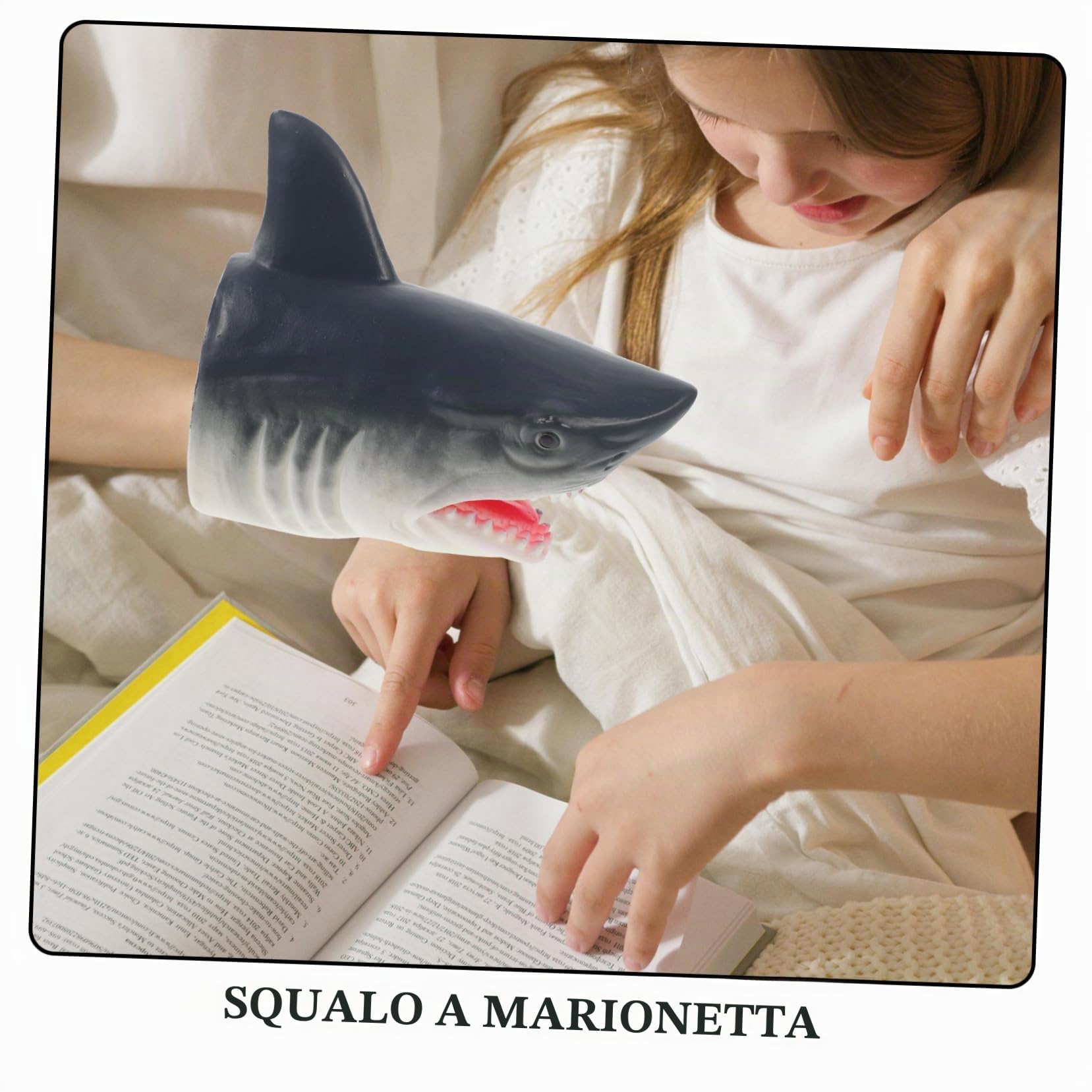 GARVALON Marionetta a Mano Squalo Animale Di Simulazione Giocattolo Interattivo Genitore-figlio Per Ragazzo Ragazza Sviluppo Creatività Comunicazione Educativa Casa Scuola Asilo
