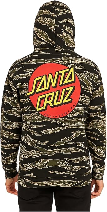 SANTA CRUZ Classic Dot P/O Hooded Heavyweight Sweatshirt Tiger Camo XL Mens