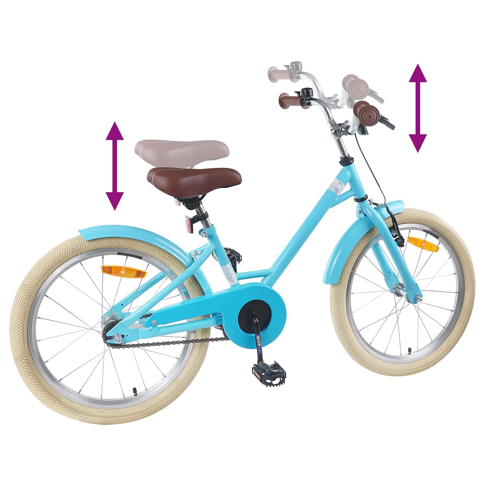 SYDE Rower Dziecięcy 18 Cal Jasnoniebieski dla Dzieci 5-7 lat | Wytrzymała stalowa rama, niezawodne hamulce, ergonomiczne siedzisko, klasyczny design