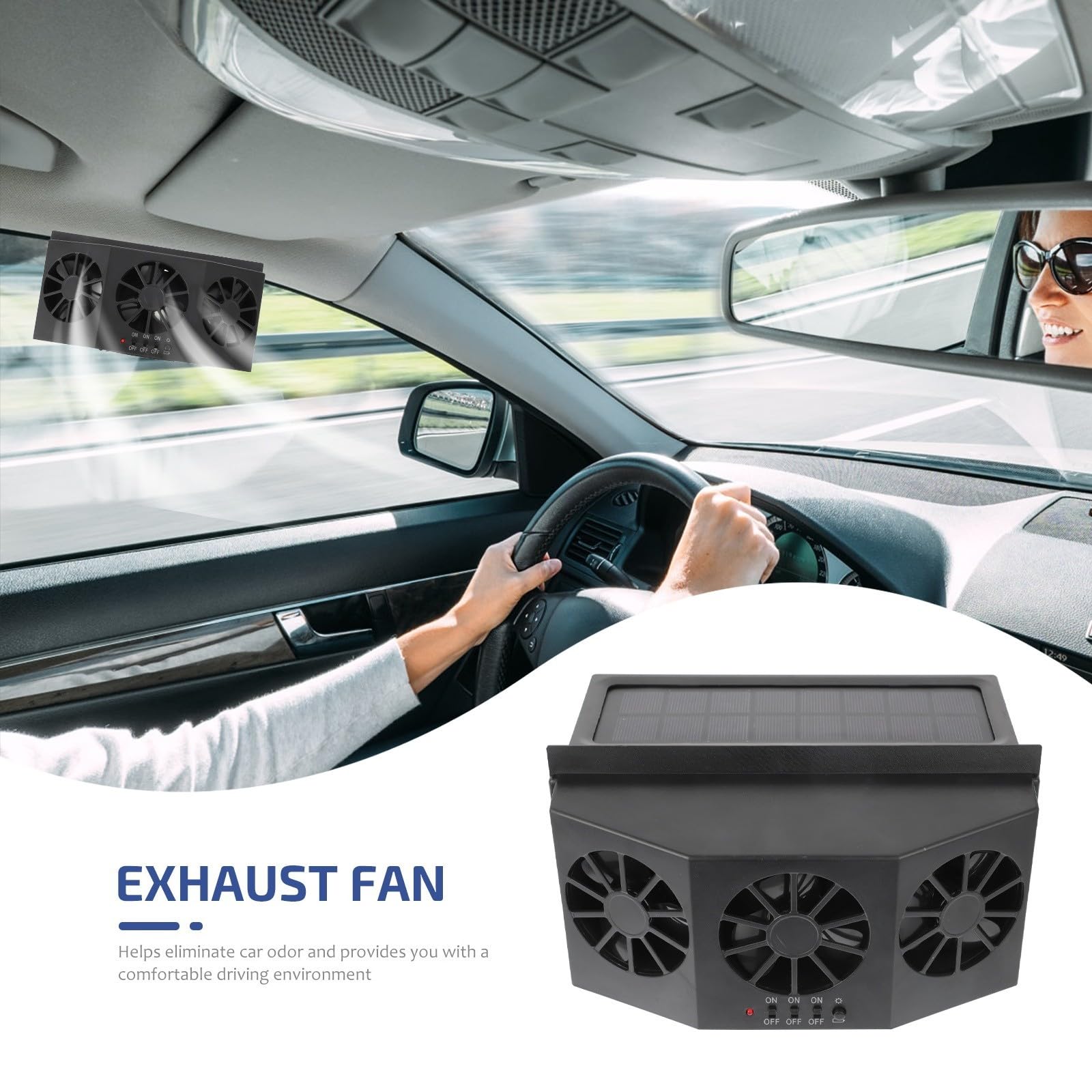 Solarbetriebener Auto Abluftventilator aus ABS für Frische Luft