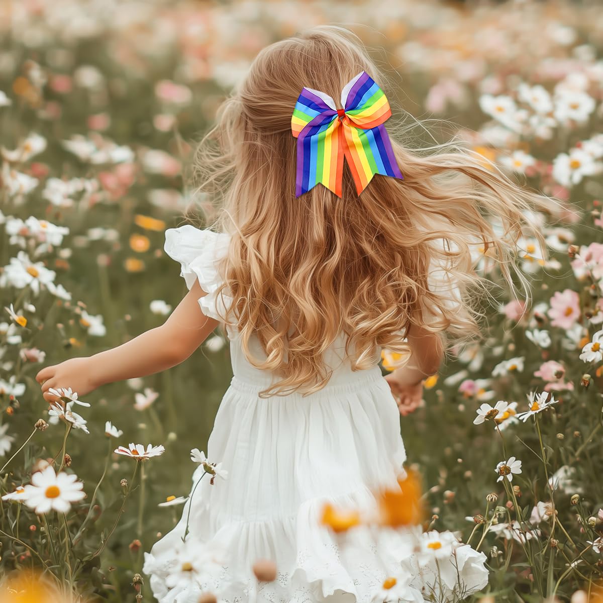 4PCS Pride Accessories Rainbow Bow Hairband,Pride Accessories for LGBTQ Day Rainbow Hair Tie - Image 4
