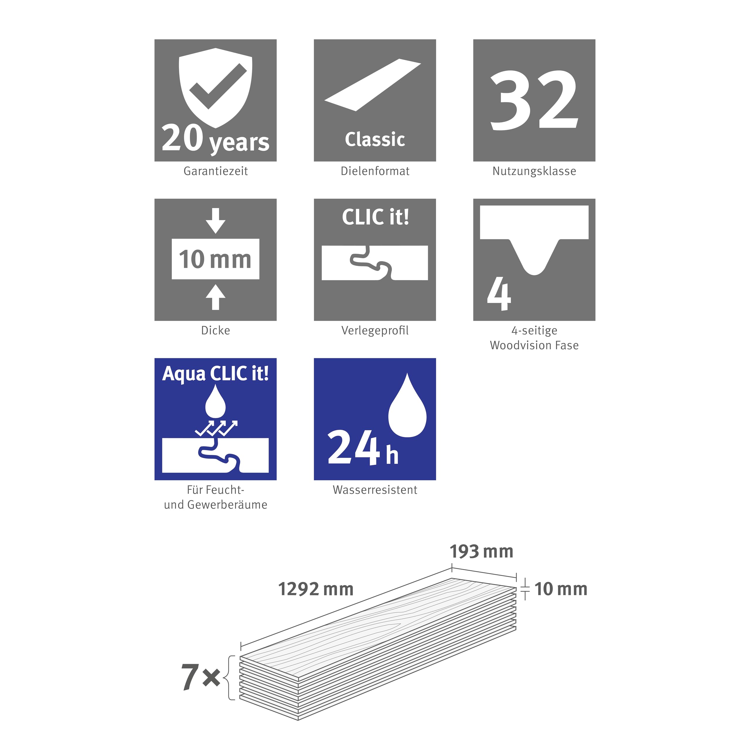 EGGER NatureSense Aqua Laminat EL2953 Lausanne Eiche natur 1292x193x10mm (1,746m²)