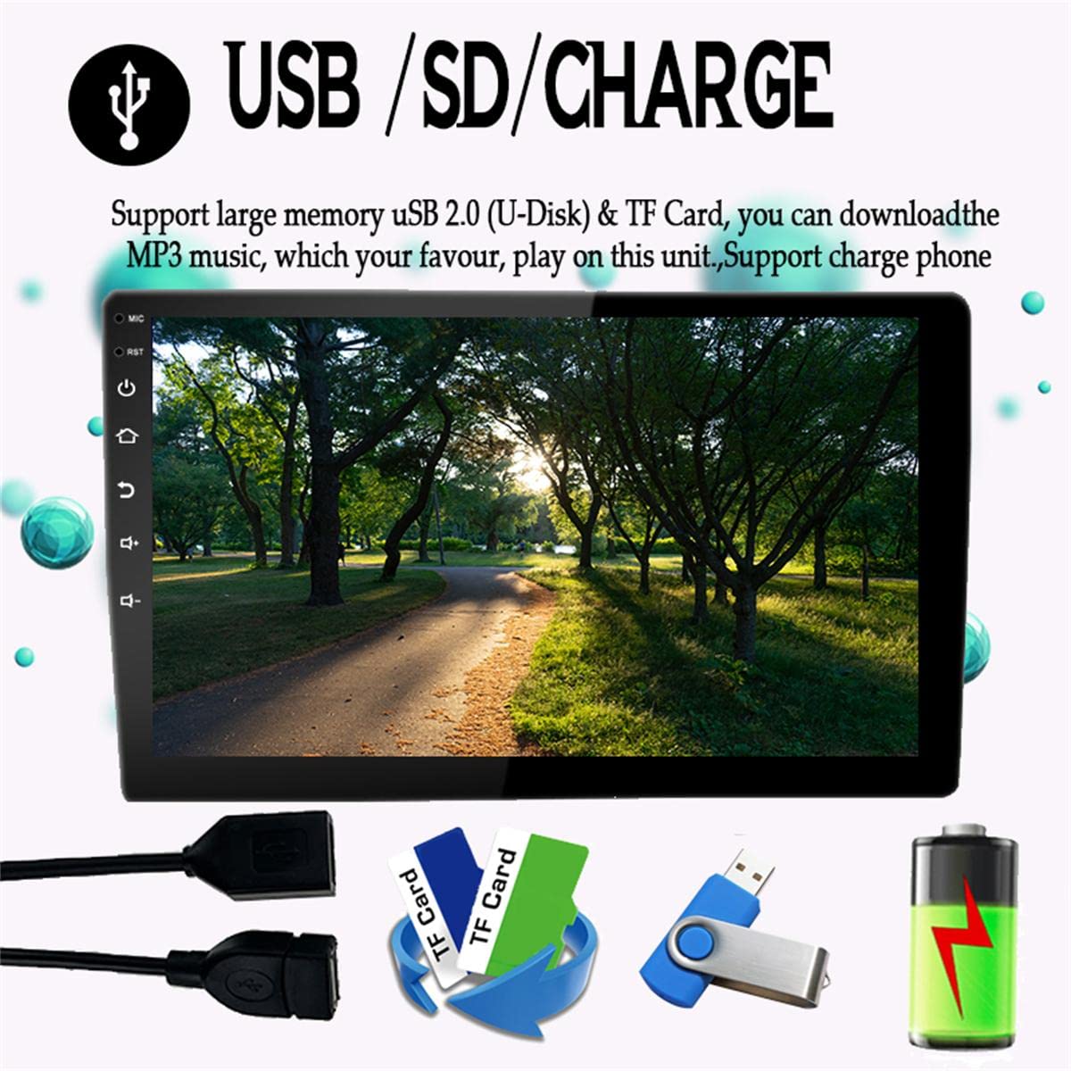 10 pollici Android 8.1 universale Autoradio 2 din android autoradio Lettore di NAVIGAZIONE GPS WIFI Bluetooth Lettore MP5 carplayer
