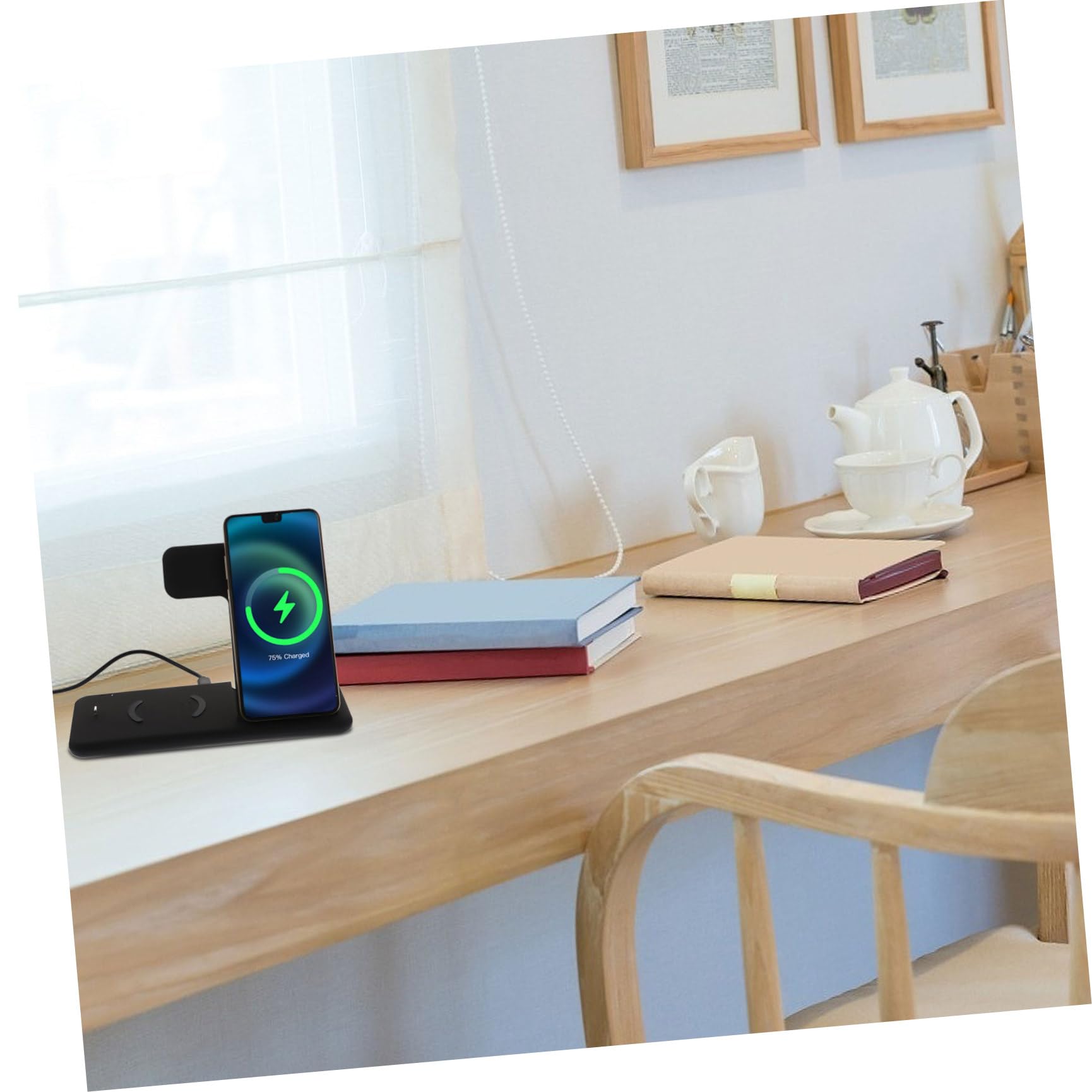 Cargador Inalámbrico Plegable 15w de Abs Negro