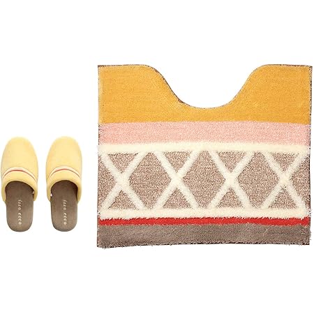 Amazon 北欧風 トイレマット 洗えるスリッパ2点セット イッソエッコ ベージュ トイレマット タンクカバー ホーム キッチン オンライン通販