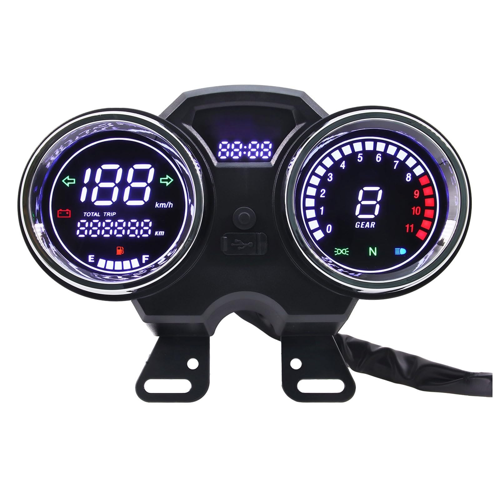 odómetro Odómetro Universal LCD para motocicleta, velocímetro, tablero Digital, de instrumentos, contador horas, tacómetro con engranaje
