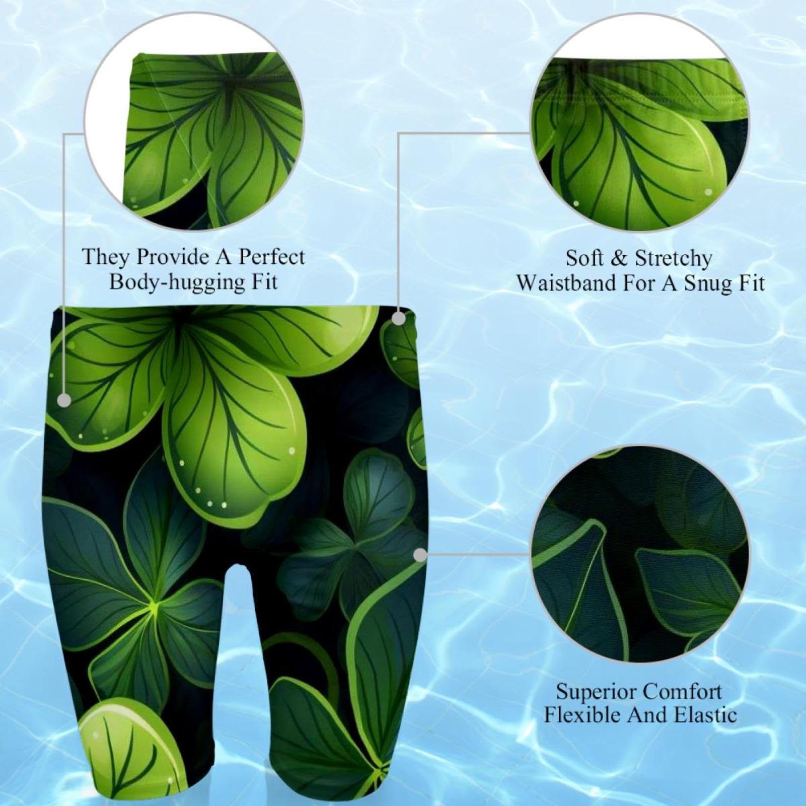 St Patrick's Day Swimsuit for Men & Boys,Competition Lap Swim Suit, Square Leg Endurance Training Multicoloured