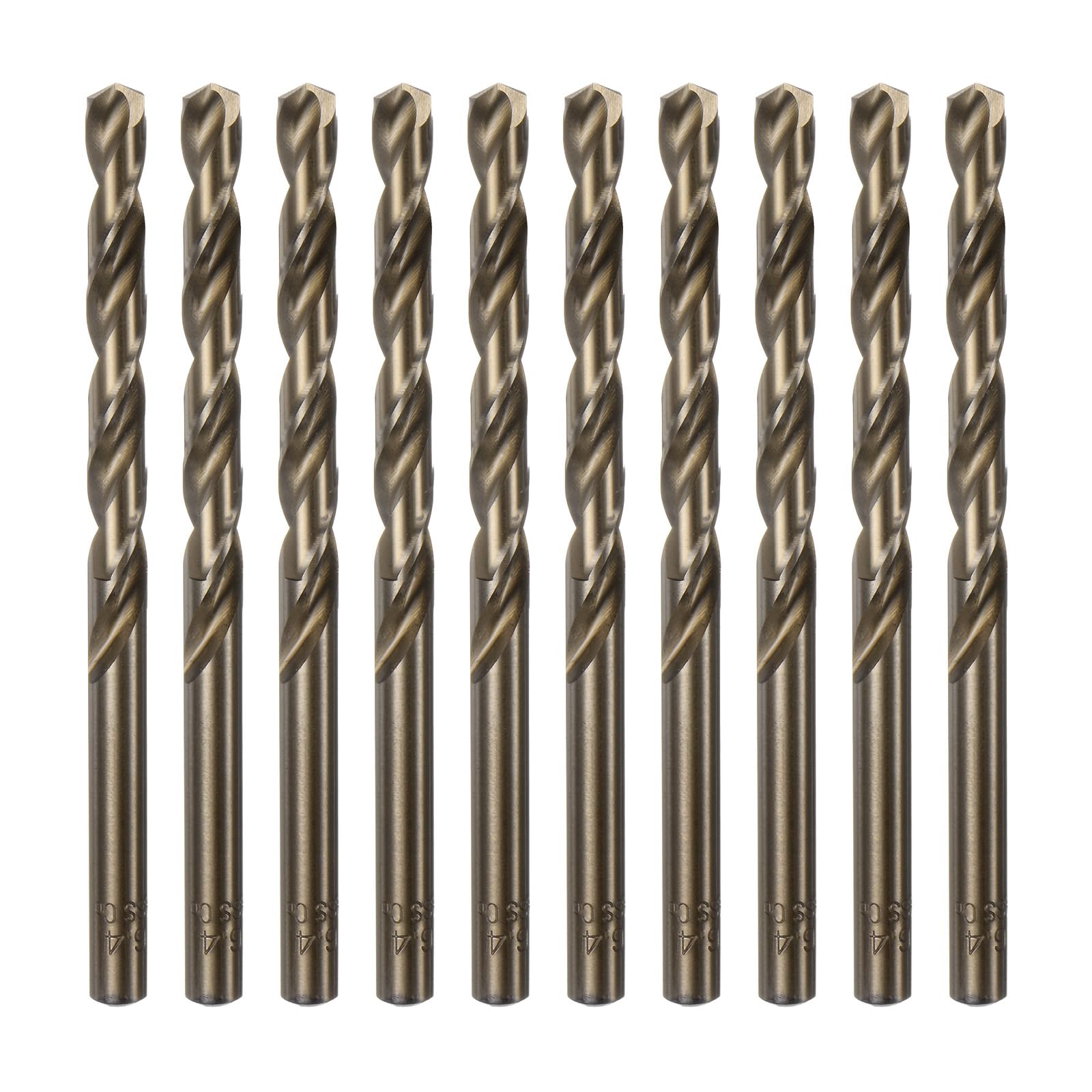 HARFINGTON 10 brocas Jobber de cobalto de 6,4 mm M35 de acero de alta velocidad HSS para acero inoxidable, cobre, madera, plástico y otros materiales duros
