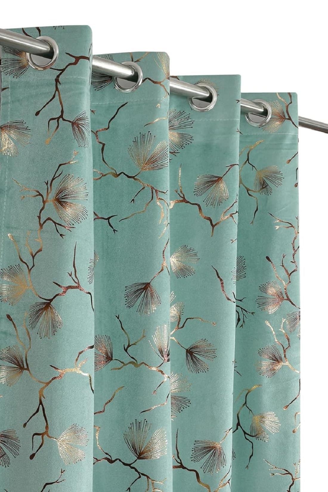 RSTC Velvet Curtains 7 Feet Long | 48×84 Inch | 1 Panel Only | Ice Colour | Velvet Blackout Parda for Kitchen & Small Windows