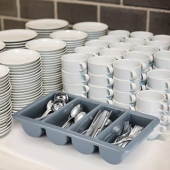 料理 調理器具・保存容器・カトラリー 食器 まとめ売り② Amazon｜Layhit プラスチック製業務用カトラリー容器 グレー 4