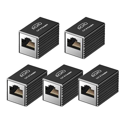 Miniatura 9 de Acoplador RJ45, paquete de 2 adaptadores Ethernet hembra a hembra, adaptador extensor de cable Ethernet, modular recto de 8 pines, conector de red