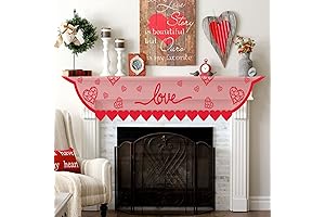 Red Heart Mantle Scarf:Captivating Fireplace Decor for Valentine's Day