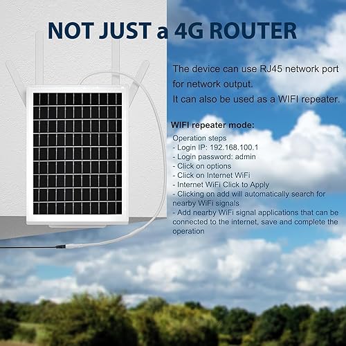 Miniatura 7 de router accionado solar del módem 4G LTE de 15W, aumentador de presión al aire libre de la señal del extensor de WiFi