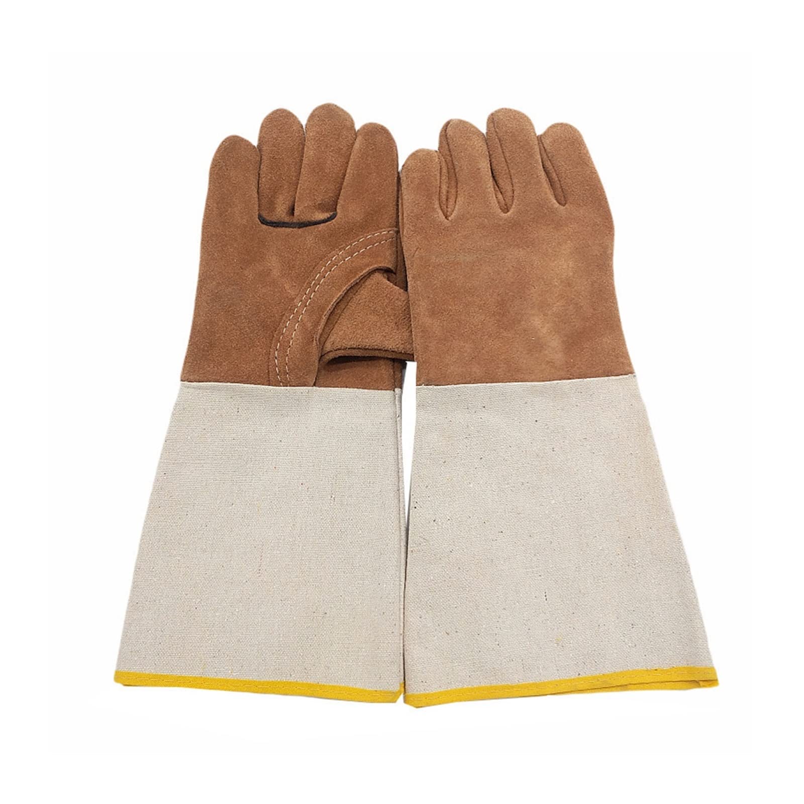 Welding Supplies Welding Gloves Leather Long Wear-Resistant Welding Welder Protective Gloves Canvas Sleeve Fur Gloves