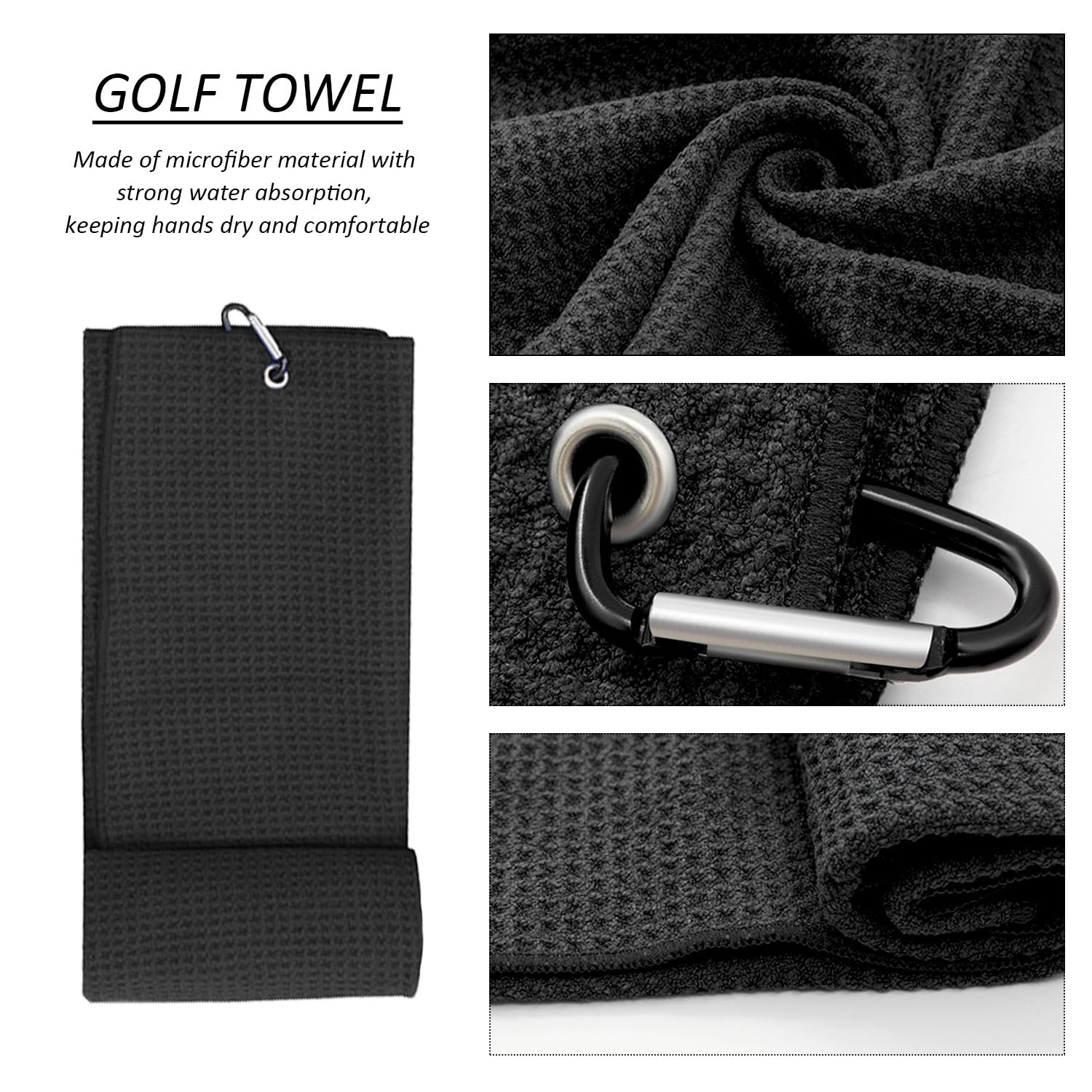 1 spazzola per mazze da golf double face, 1 asciugamano sportivo, 15 supporti da golf, asciugamano da golf, accessori da golf, set per la pulizia del golf, set regalo per gli appassionati di