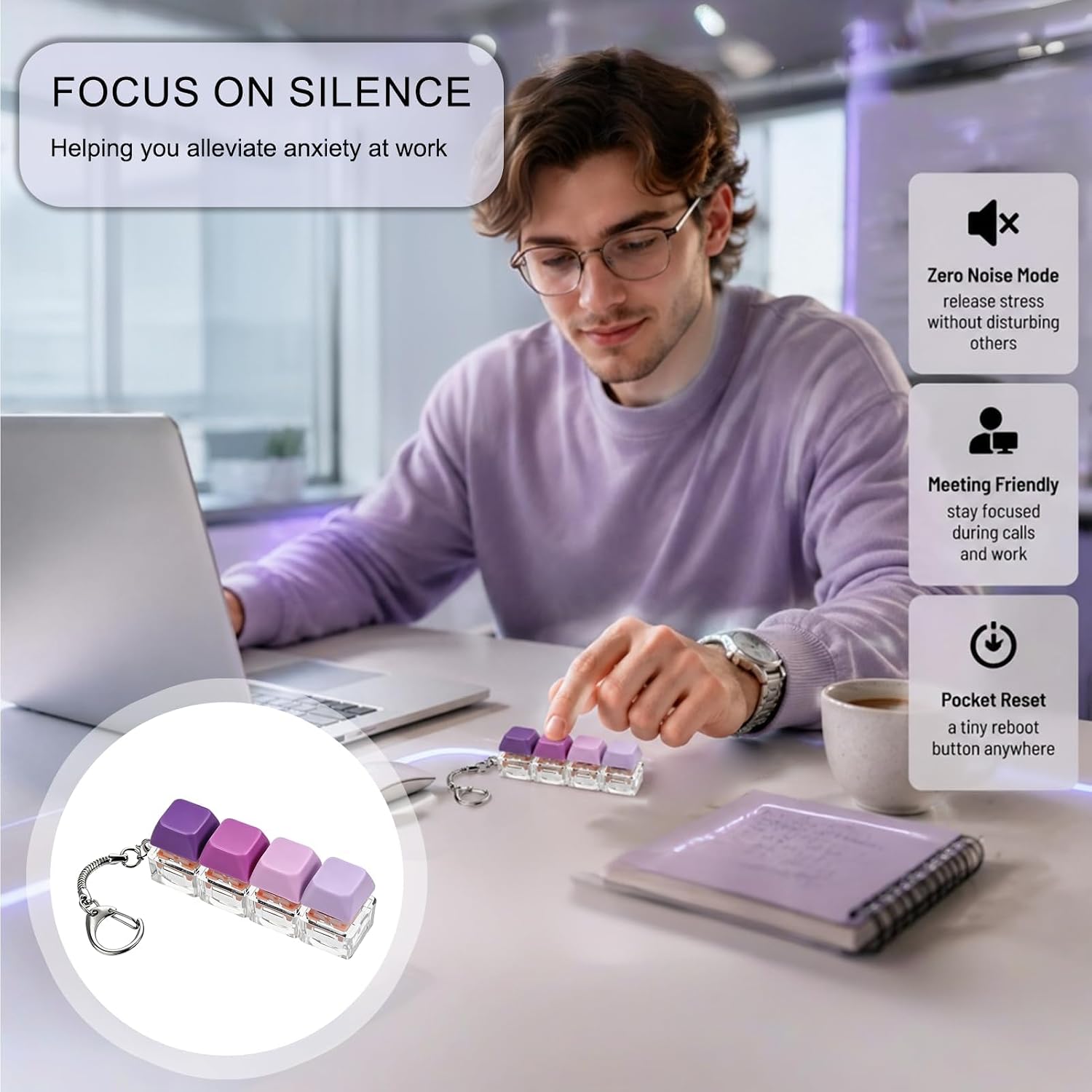 Keyboard Fidget Toy for Adults,Boost Focus and Calm Anxiety image 4